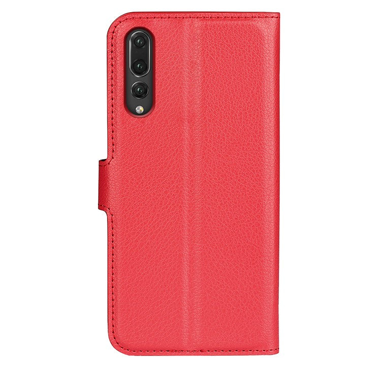 For Huawei P20 Litchi Texture Wallet Stand Leather Phone Accessory Case - Red