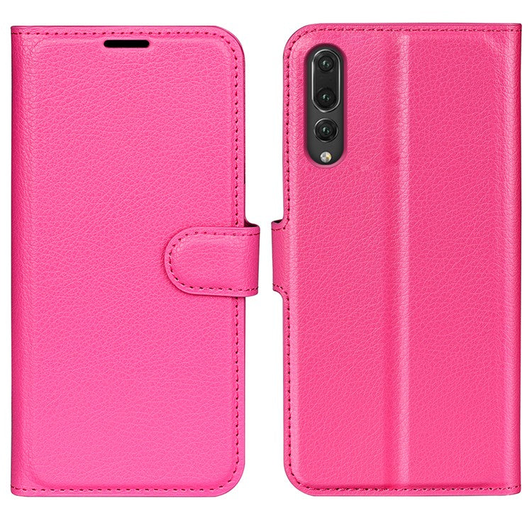 For Huawei P20 Litchi Texture Wallet Stand Leather Phone Accessory Case - Rose