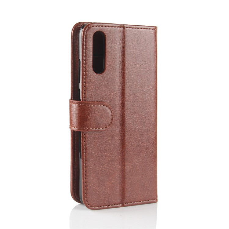Crazy Horse Magnetic Leather Stand Cover for Huawei P20 - Brown