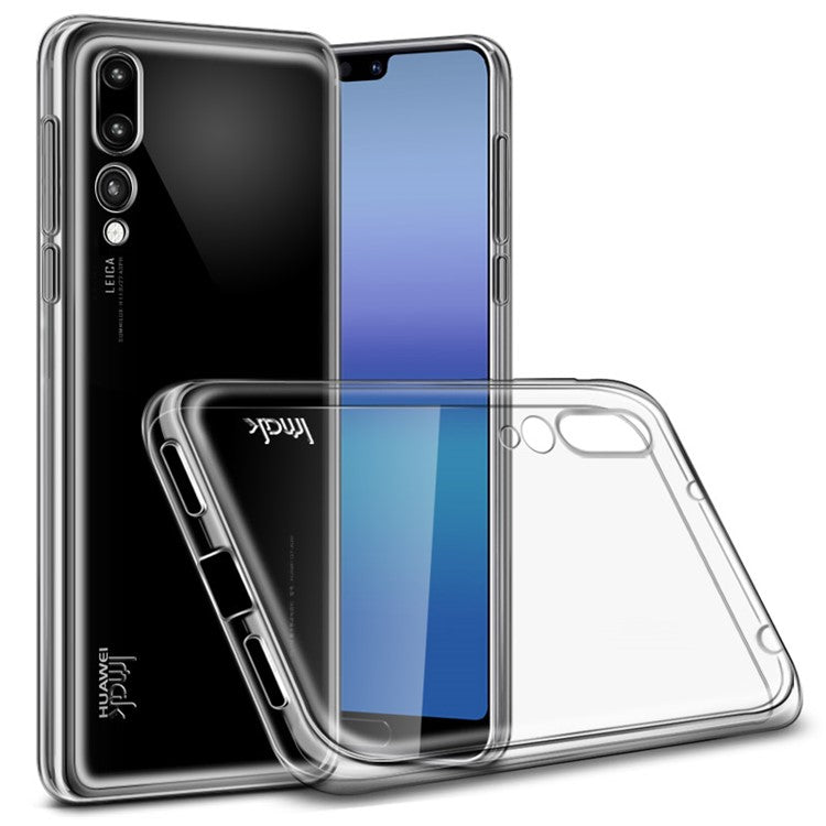 IMAK Stealth Case Clear 0.7mm TPU Back Case + Screen Protector for Huawei P20 Pro