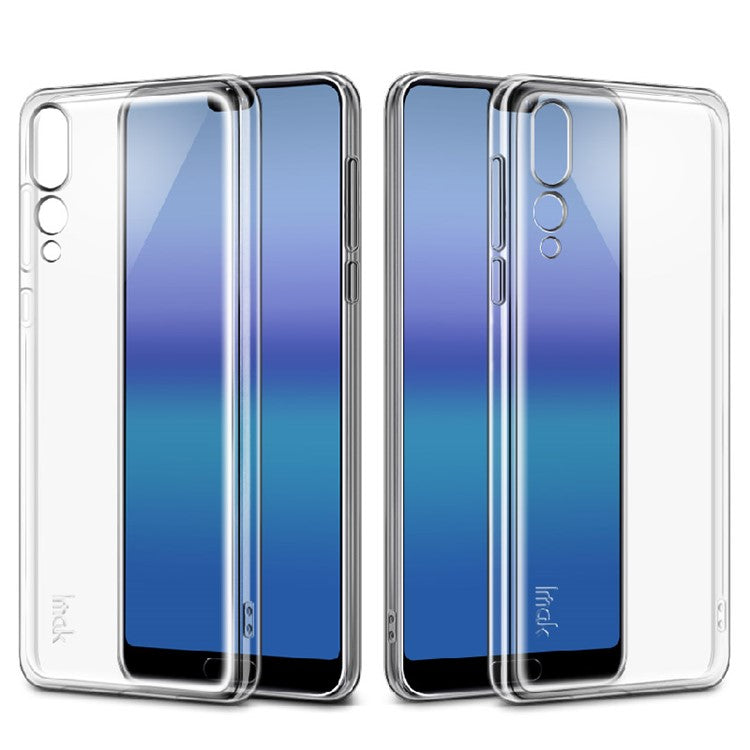 IMAK Stealth Case Clear 0.7mm TPU Back Case + Screen Protector for Huawei P20 Pro