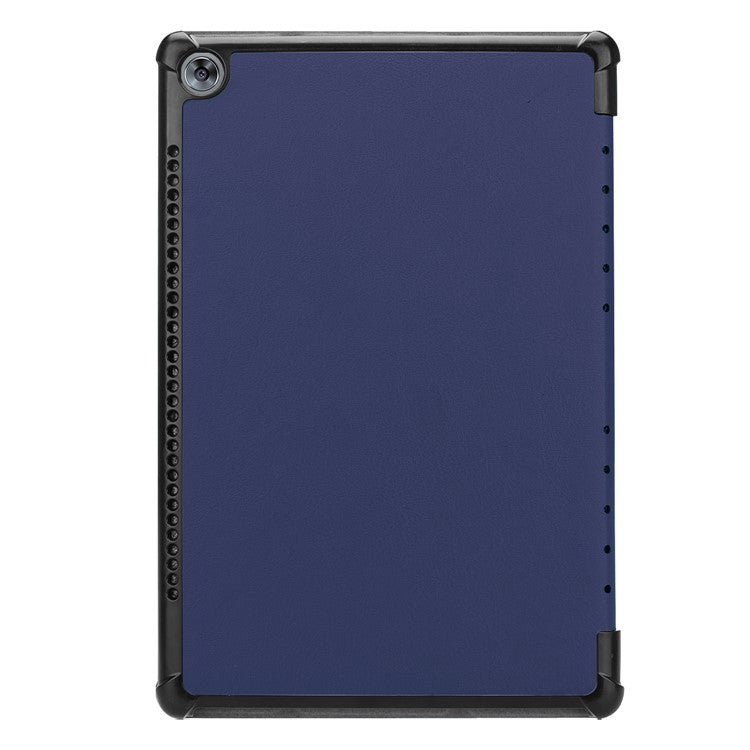 Stable Tri-fold Stand Leather Cover Shell with Stand for Huawei MediaPad M5 10 / M5 10 (Pro) - Dark Blue