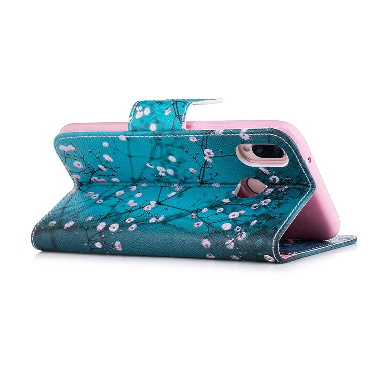 Patterned PU Leather Wallet Flip Shell for Huawei P20 Lite / Nova 3e (China) - Wintersweet