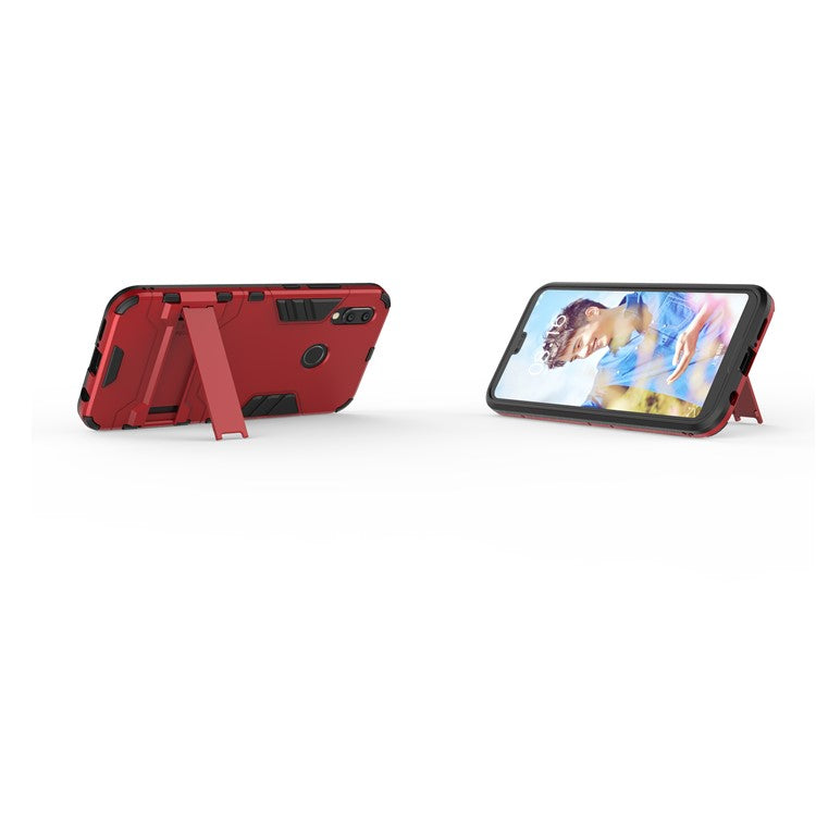 Cool Guard PC TPU Combo Cell Phone Casing with Kickstand for Huawei P20 Lite / Nova 3e (China) - Red