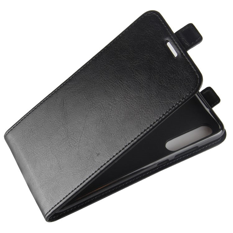 Crazy Horse Texture Vertical Flip Leather Magnetic Case for Huawei P20 Pro - Black