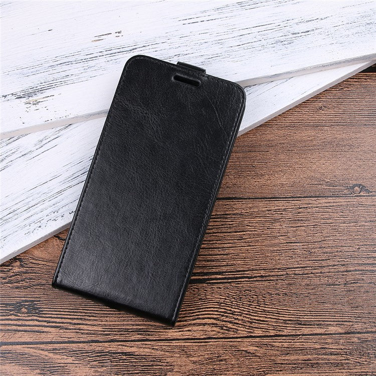 Crazy Horse Texture Vertical Flip Leather Magnetic Case for Huawei P20 Pro - Black