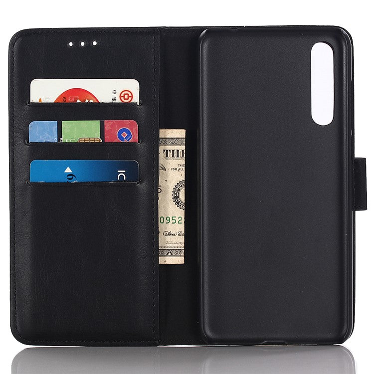 Crazy Horse Texture Retro Style Leather Wallet Stand Case for Huawei P20 Pro - Black