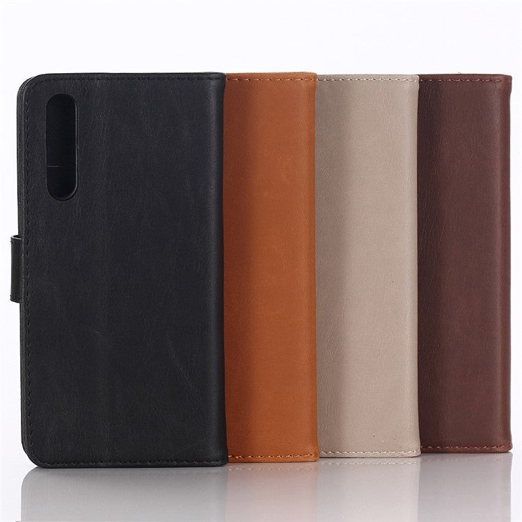 Crazy Horse Texture Retro Style Leather Wallet Stand Case for Huawei P20 Pro - Black