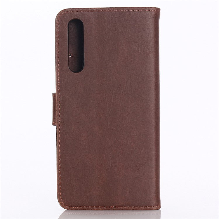 Crazy Horse Texture Retro Style Leather Wallet Mobile Casing for Huawei P20 Pro - Coffee