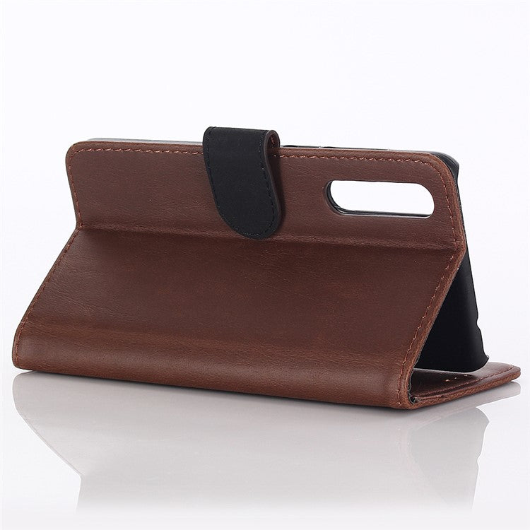 Crazy Horse Texture Retro Style Leather Wallet Mobile Casing for Huawei P20 Pro - Coffee
