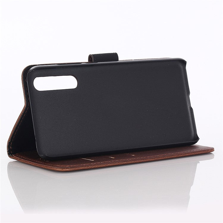 Crazy Horse Texture Retro Style Leather Wallet Mobile Casing for Huawei P20 Pro - Coffee