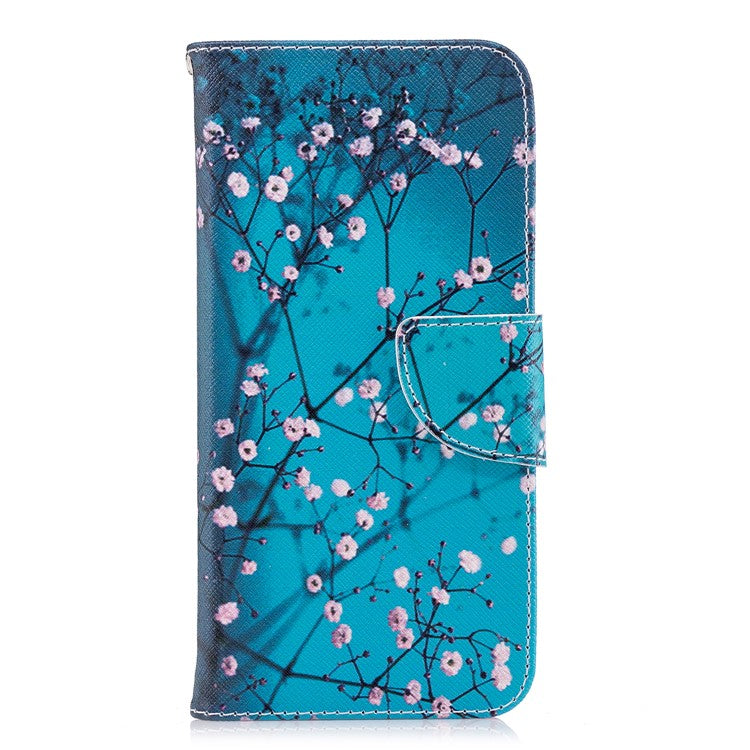 Pattern Printing PU Leather Wallet Stand Cover Case for Huawei P Smart/Enjoy 7S - Wintersweet
