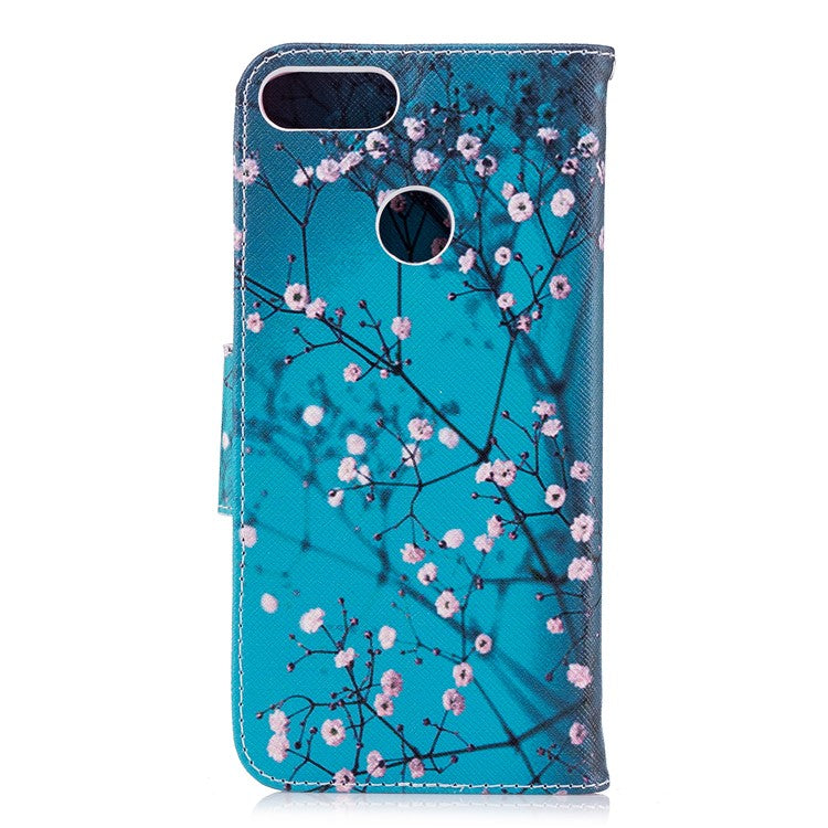 Pattern Printing PU Leather Wallet Stand Cover Case for Huawei P Smart/Enjoy 7S - Wintersweet