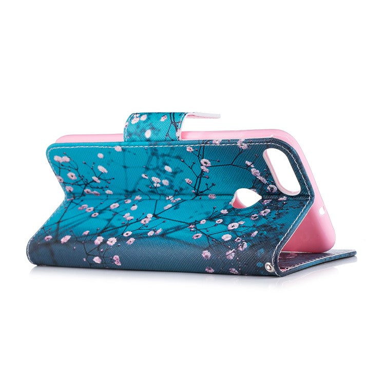 Pattern Printing PU Leather Wallet Stand Cover Case for Huawei P Smart/Enjoy 7S - Wintersweet
