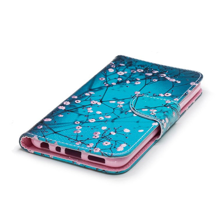 Pattern Printing PU Leather Wallet Stand Cover Case for Huawei P Smart/Enjoy 7S - Wintersweet