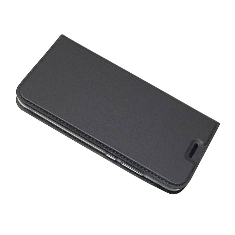 Auto-absorbed Stand Leather Card Holder Cellphone Case for Huawei P20 Lite / Nova 3e - Black