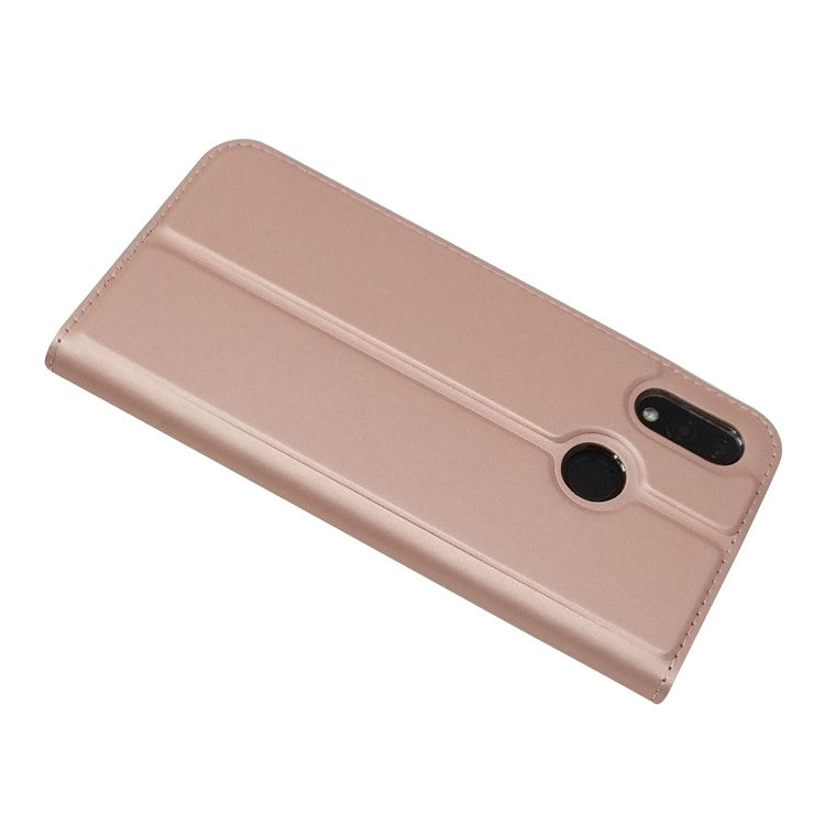 Auto-absorbed Stand Leather Card Holder Cellphone Case for Huawei P20 Lite / Nova 3e - Rose Gold
