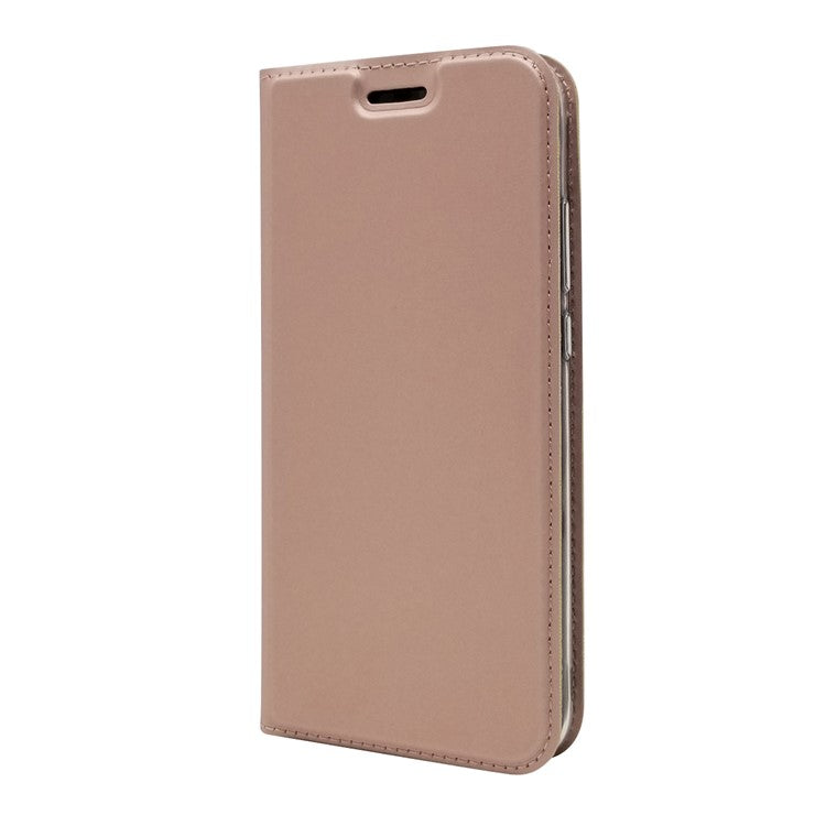Auto-absorbed Stand Leather Card Holder Cellphone Case for Huawei P20 Lite / Nova 3e - Rose Gold