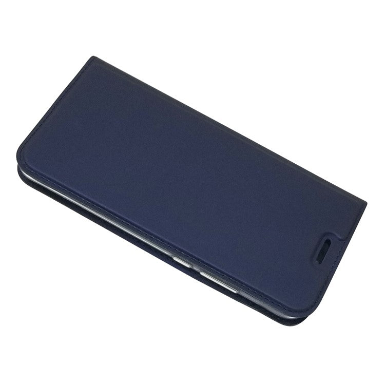 Auto-absorbed Stand Leather Card Holder Cellphone Case for Huawei P20 Lite / Nova 3e - Dark Blue