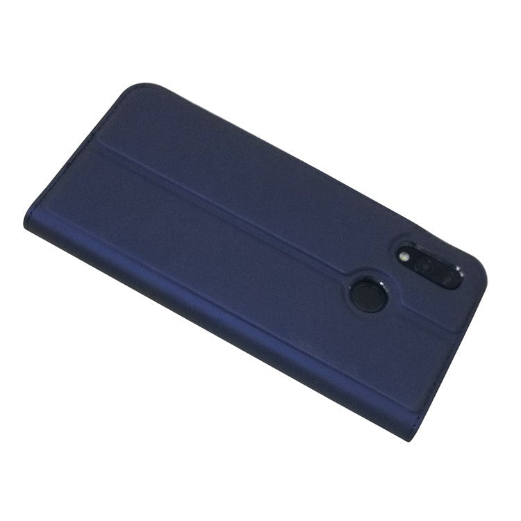 Auto-absorbed Stand Leather Card Holder Cellphone Case for Huawei P20 Lite / Nova 3e - Dark Blue