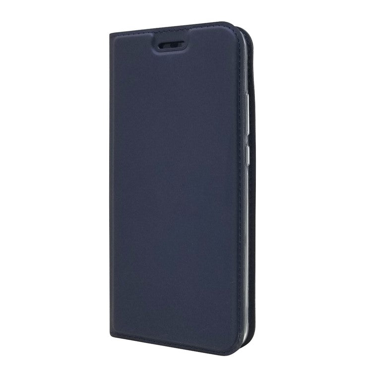 Auto-absorbed Stand Leather Card Holder Cellphone Case for Huawei P20 Lite / Nova 3e - Dark Blue