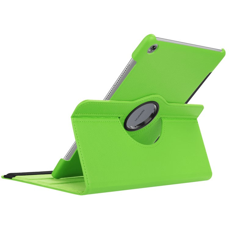 Litchi Grain Leather Stand Protection Cover for Huawei MediaPad M5 10/M5 10 (Pro) with Elastic Band - Green