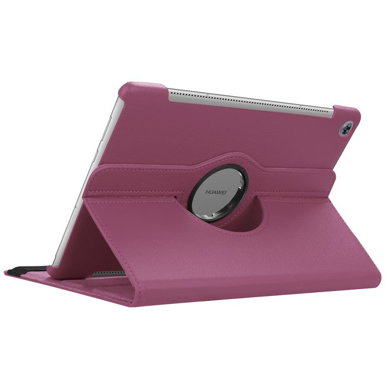 Litchi Grain Leather Stand Tablet Folio Cover for Huawei MediaPad M5 10/M5 10 (Pro) with Elastic Band - Purple