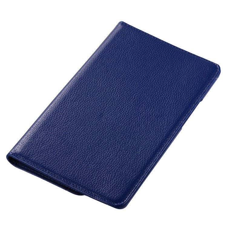 Litchi Texture Leather Case with Rotating Stand for Huawei MediaPad M5 8 - Dark Blue