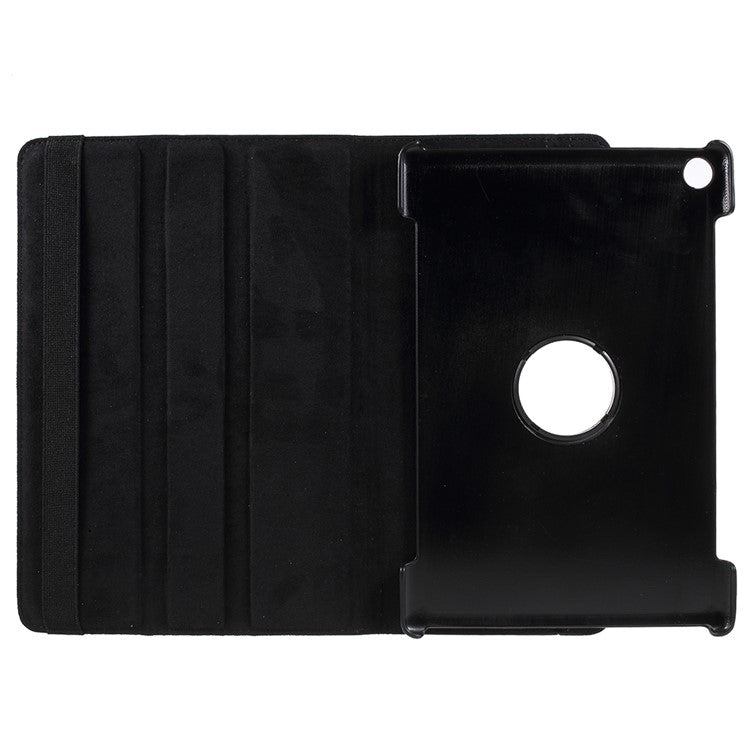 Litchi Skin Leather Case with Rotating Stand for Huawei MediaPad M5 10 / M5 10 (Pro) - Black