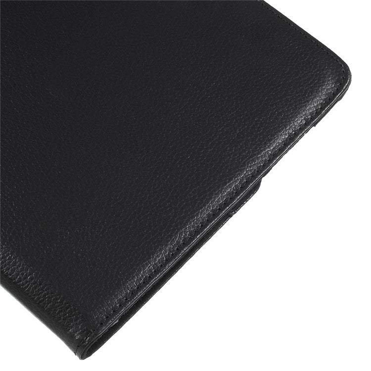 Litchi Skin Leather Case with Rotating Stand for Huawei MediaPad M5 10 / M5 10 (Pro) - Black