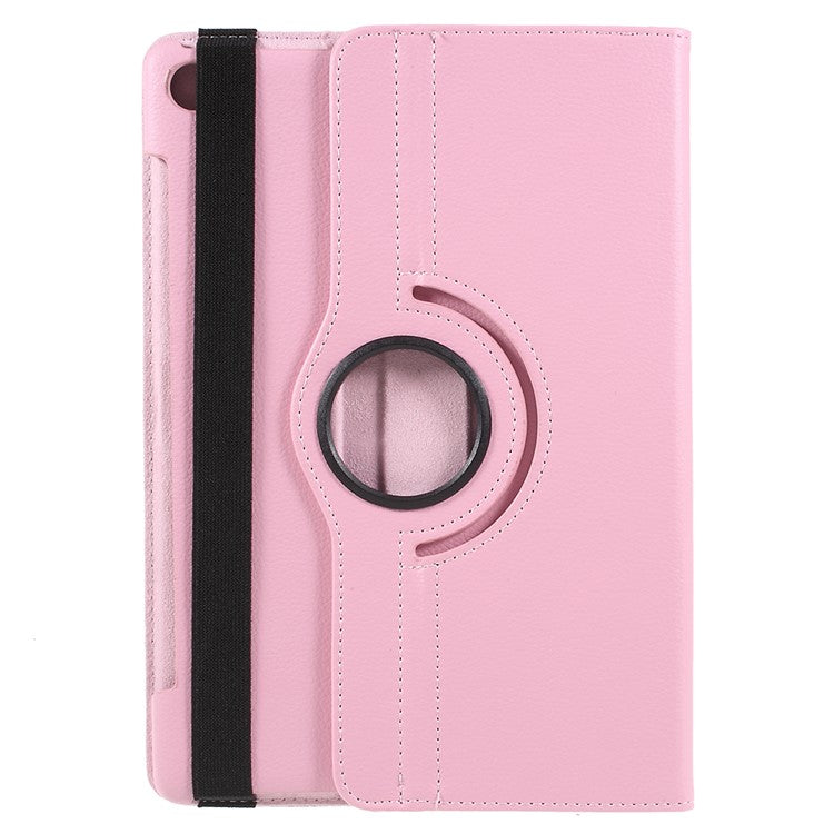 Litchi Skin Leather Case Shell with Rotating Stand for Huawei MediaPad M5 10 / M5 10 (Pro) - Pink