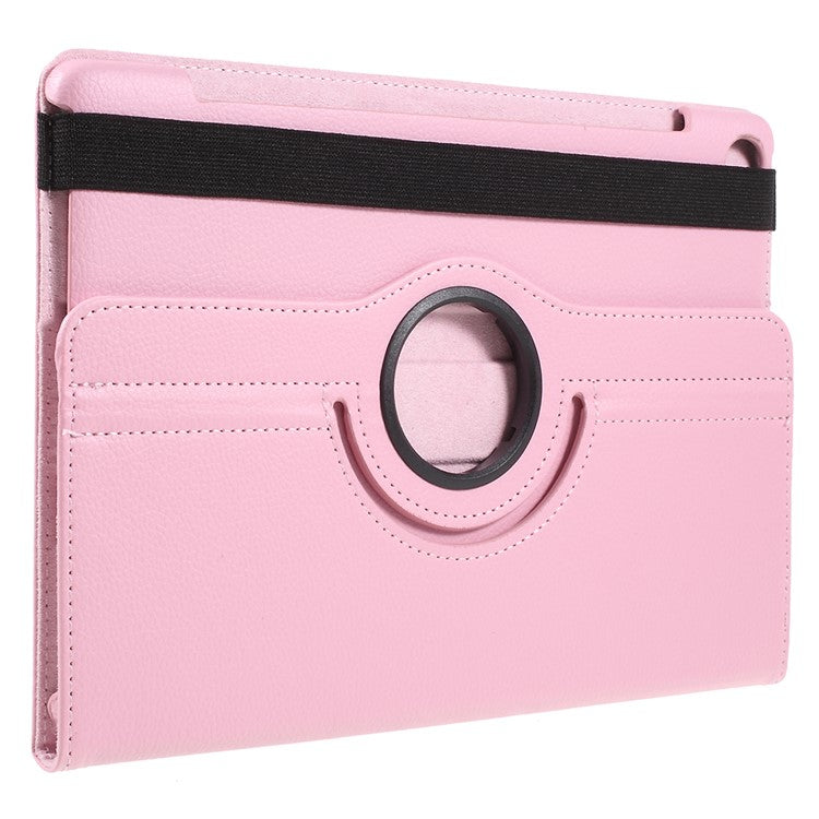 Litchi Skin Leather Case Shell with Rotating Stand for Huawei MediaPad M5 10 / M5 10 (Pro) - Pink