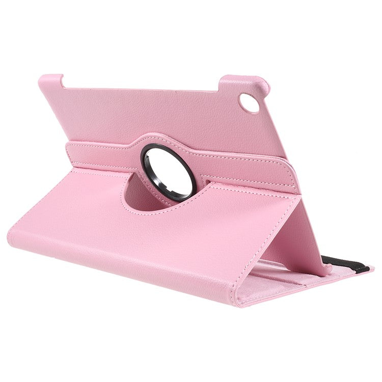 Litchi Skin Leather Case Shell with Rotating Stand for Huawei MediaPad M5 10 / M5 10 (Pro) - Pink
