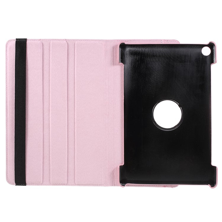 Litchi Skin Leather Case Shell with Rotating Stand for Huawei MediaPad M5 10 / M5 10 (Pro) - Pink