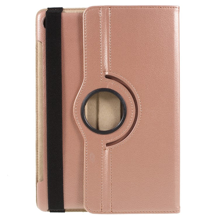 Litchi Skin Leather Protective Case with Rotating Stand for Huawei MediaPad M5 10 / M5 10 (Pro) - Rose Gold
