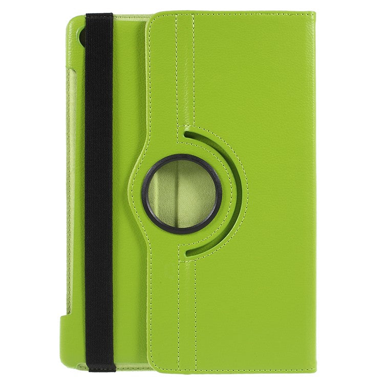 Litchi Skin 360-Degree Rotating Stand PU Leather Case for Huawei MediaPad M5 10 / M5 10 (Pro) - Green