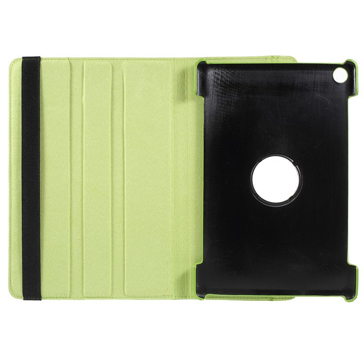 Litchi Skin 360-Degree Rotating Stand PU Leather Case for Huawei MediaPad M5 10 / M5 10 (Pro) - Green