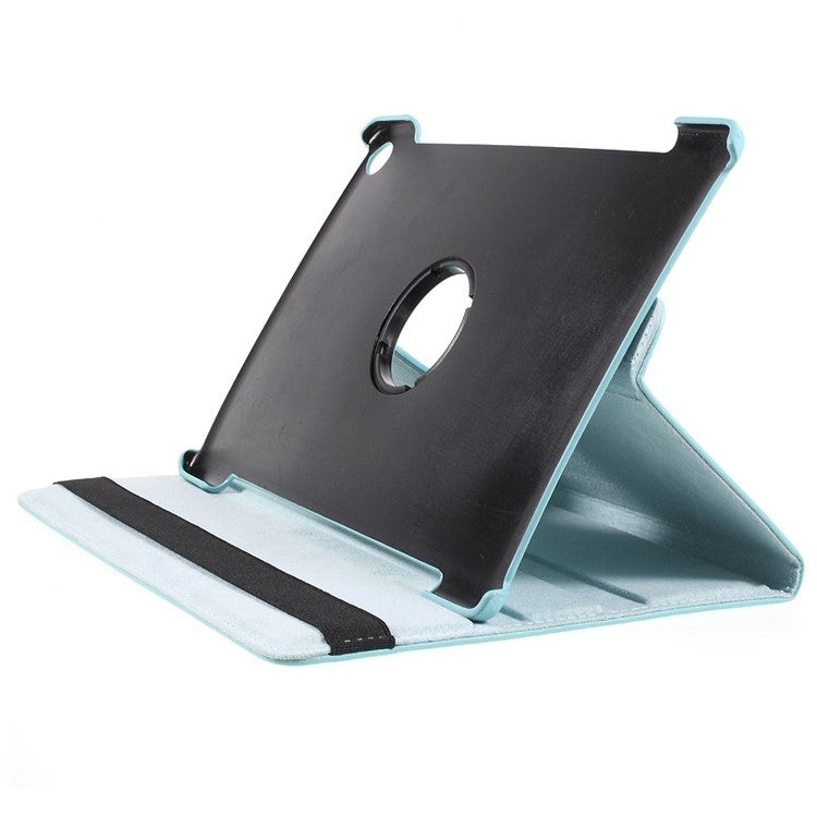 Litchi Skin 360-Degree Rotating Stand Leather Cover Case for Huawei MediaPad M5 10 / M5 10 (Pro) - Baby Blue