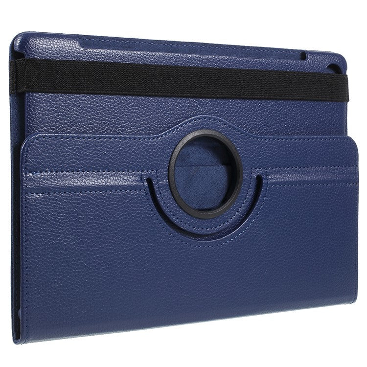 Litchi Texture Leather Case with Rotating Stand for Huawei MediaPad M5 10 / M5 10 (Pro) - Dark Blue