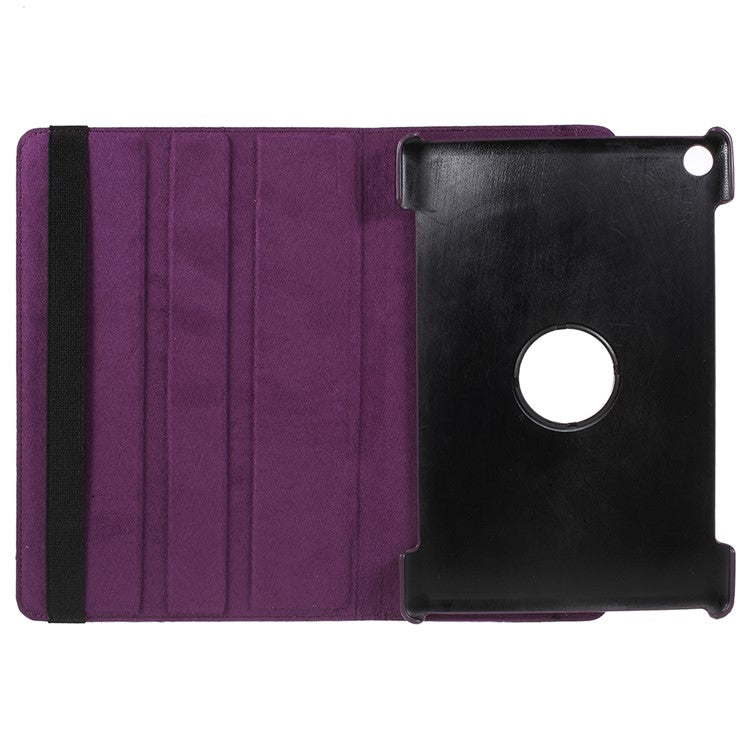 Litchi Skin Leather Cover Shell Case with Rotating Stand for Huawei MediaPad M5 10 / M5 10 (Pro) - Purple