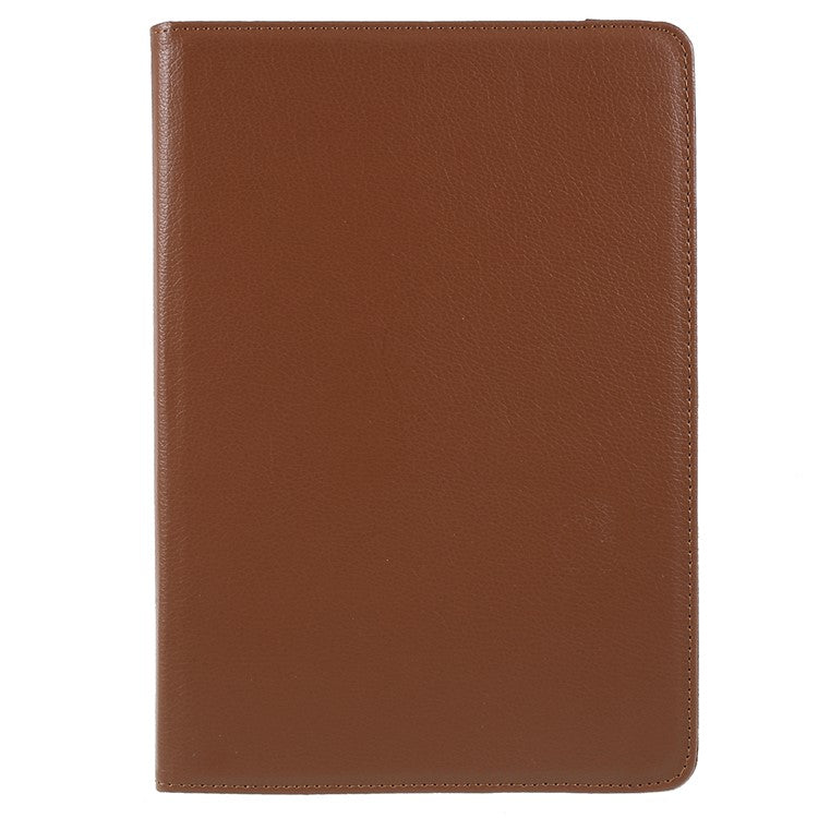 Litchi Skin Leather Cover Shell with Rotating Stand for Huawei MediaPad M5 10 / M5 10 (Pro) - Brown