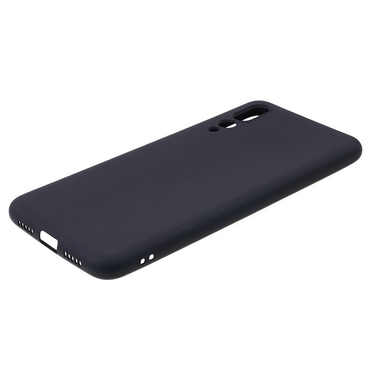 For Huawei P20 Pro Solid Color Matte Soft TPU Phone Case - Black
