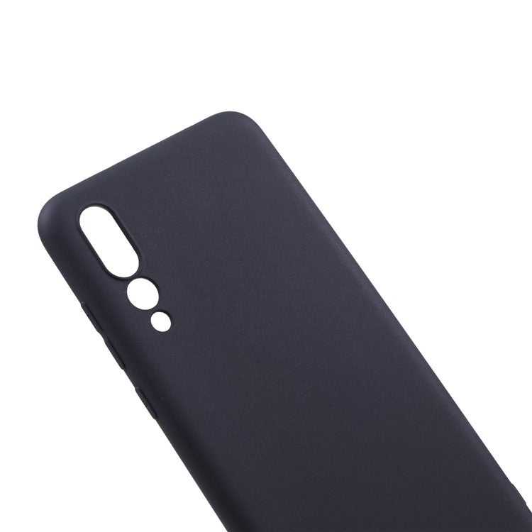 For Huawei P20 Pro Solid Color Matte Soft TPU Phone Case - Black