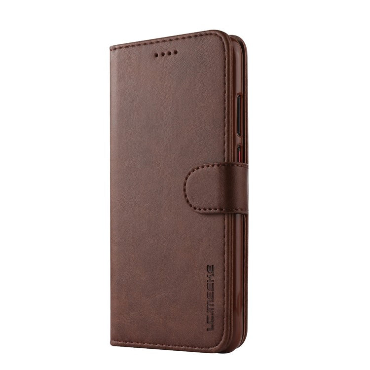 LC.IMEEKE Leather Wallet Protective Cover with Stand for Huawei P20 - Coffee