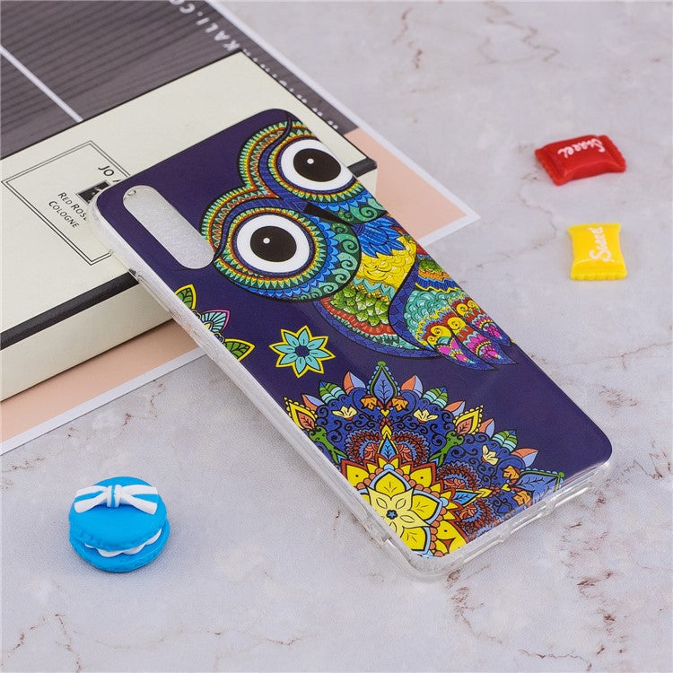 Luminous IMD Patterned Soft TPU Phone Shell for Huawei P20 - Colorized Owl