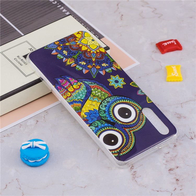 Luminous IMD Patterned Soft TPU Phone Shell for Huawei P20 - Colorized Owl
