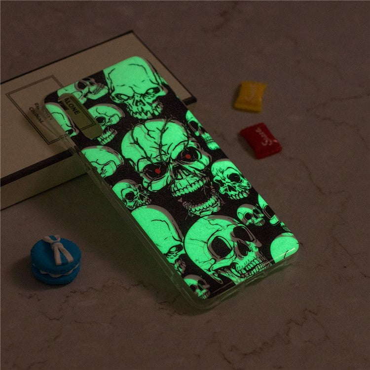 Luminous IMD Patterned Soft TPU Mobile Shell for Huawei P20 - Skulls
