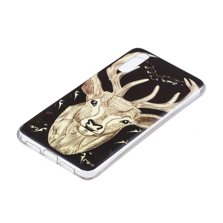Luminous IMD Patterned Soft TPU Mobile Phone Casing for Huawei P20 - Elk