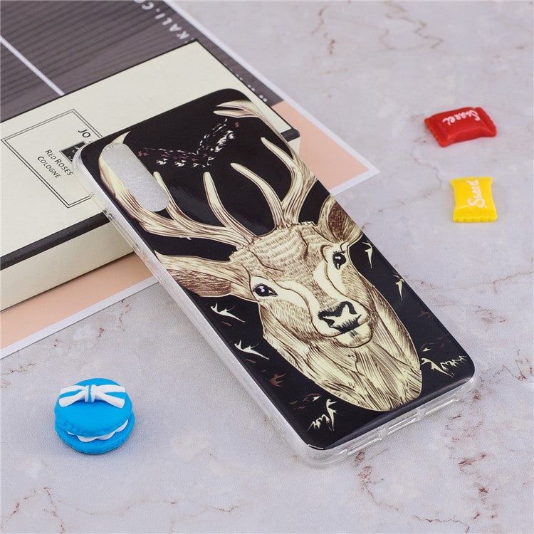 Luminous IMD Patterned Soft TPU Mobile Phone Casing for Huawei P20 - Elk