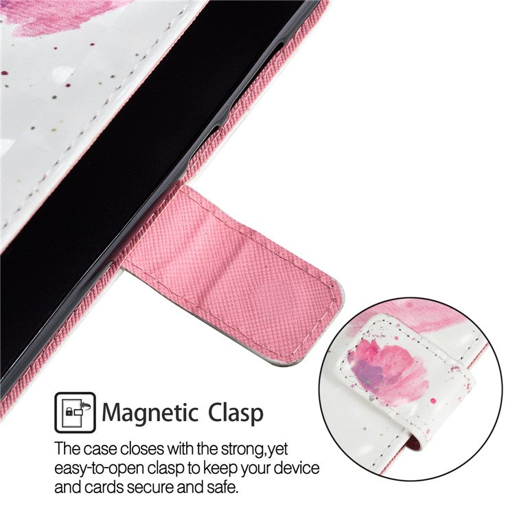 Pattern Printing Wallet Stand Leather Cover for Huawei P20 - Flower